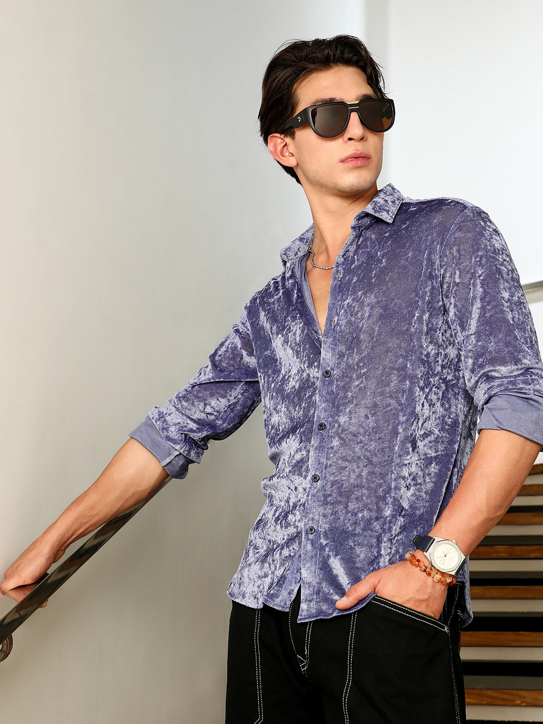 Solid Velvet Shirt
