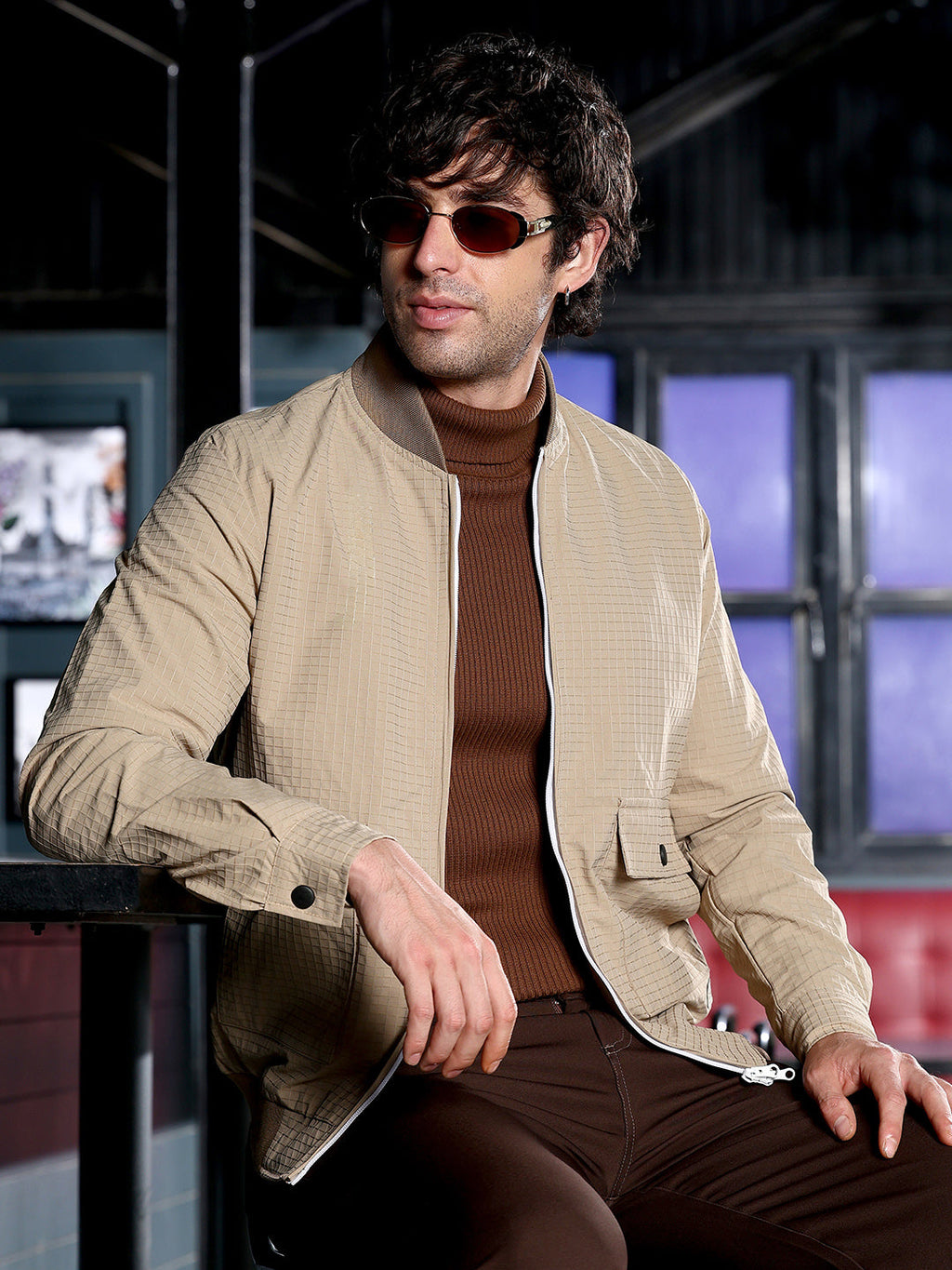 Panelled Crease-Tactile Jacket
