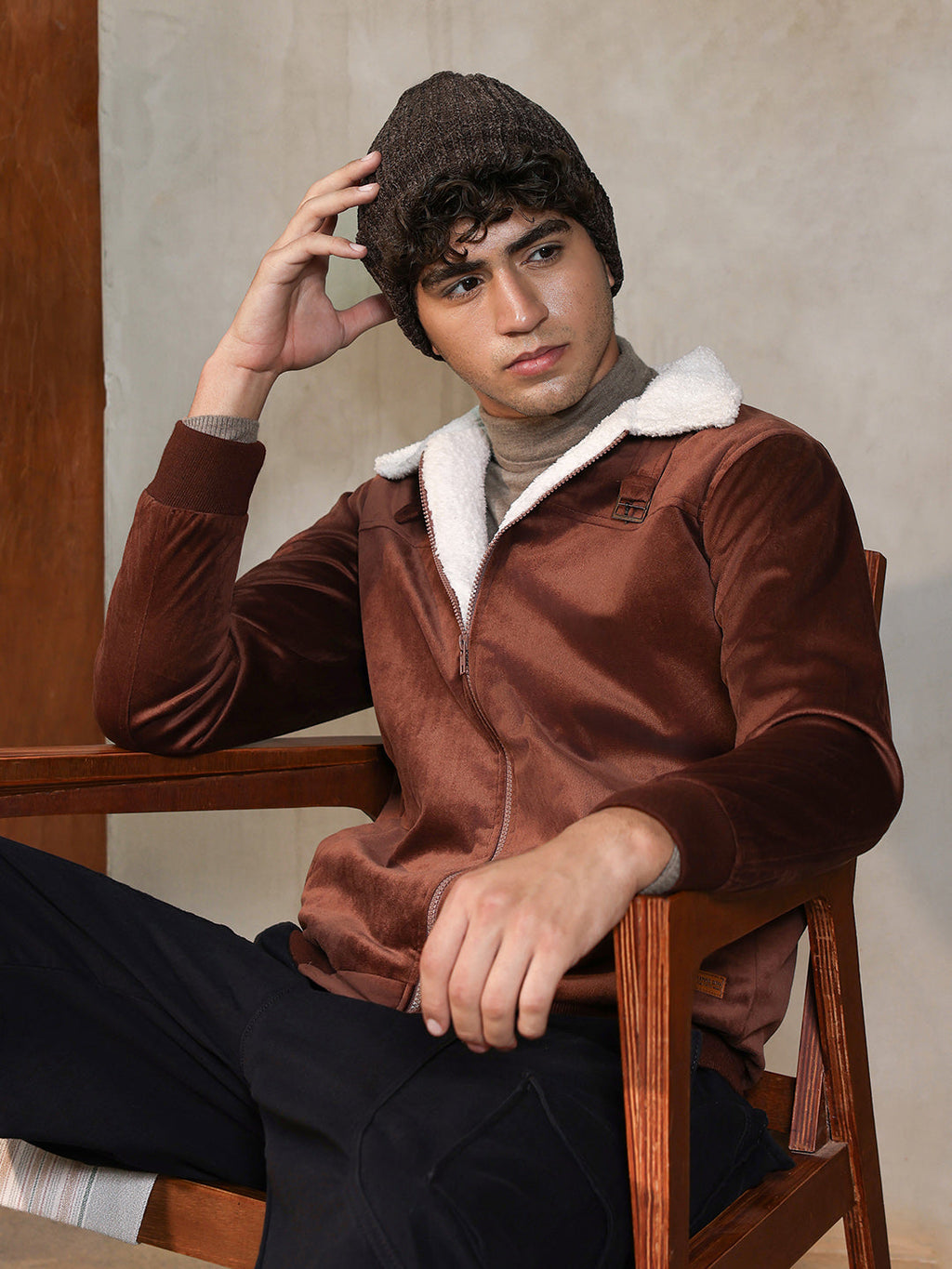 Zip-Front Jacket With Fleece Detail