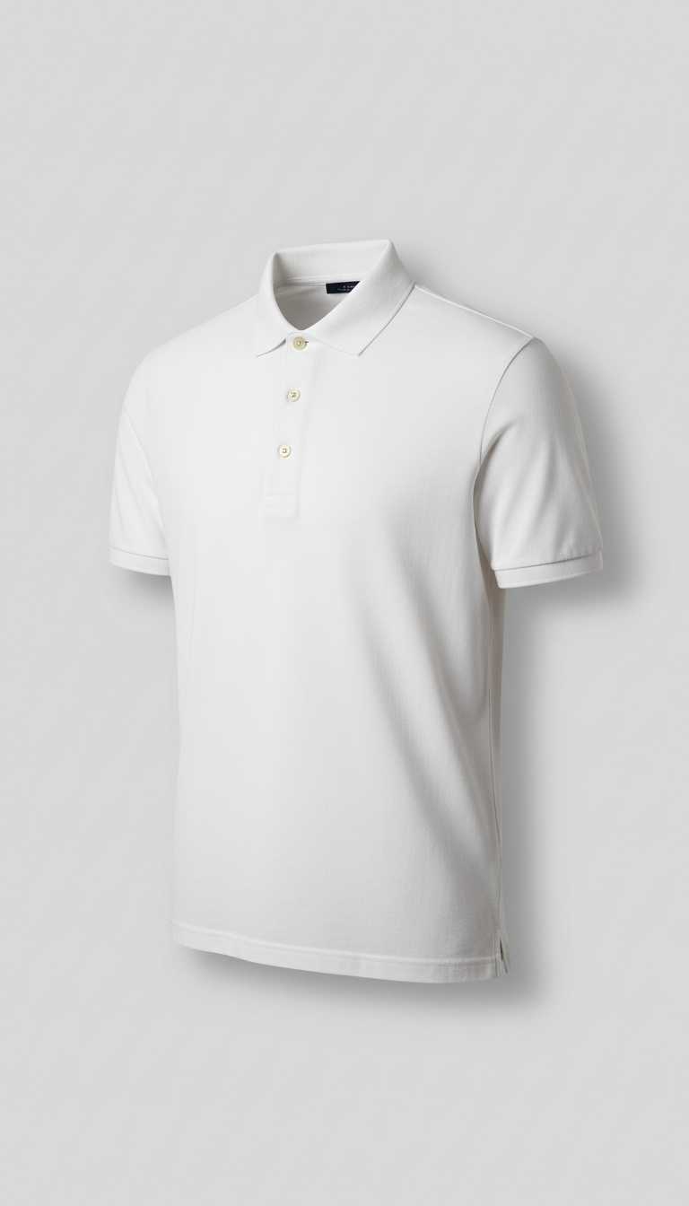 Modern-Fit Porcelain White Polo