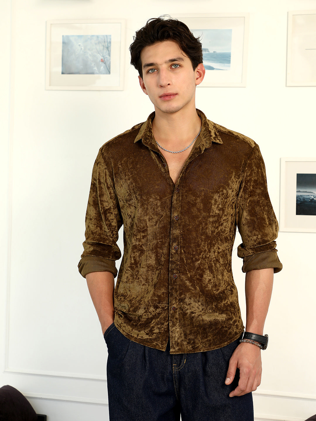 Solid Velvet Shirt