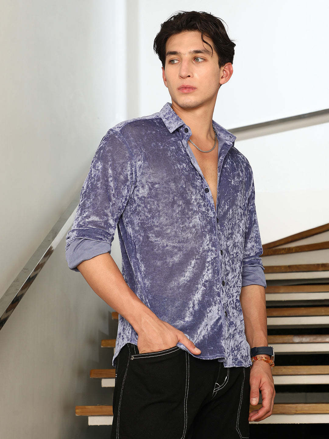 Solid Velvet Shirt