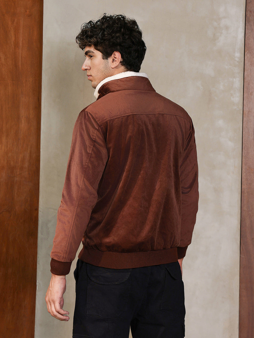 Zip-Front Jacket With Fleece Detail