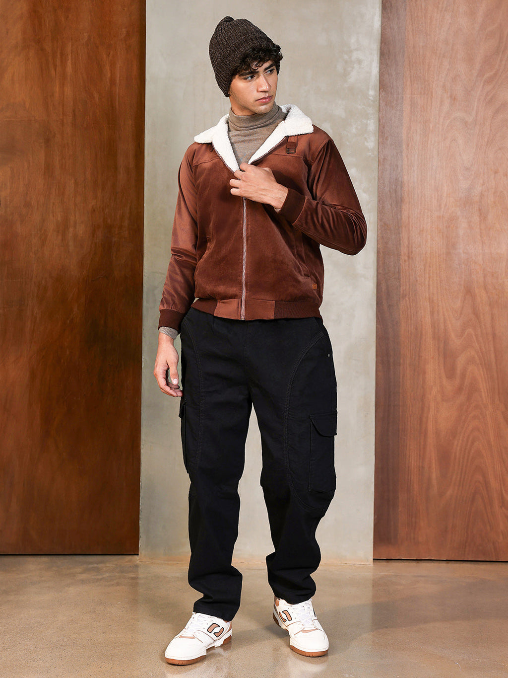 Zip-Front Jacket With Fleece Detail