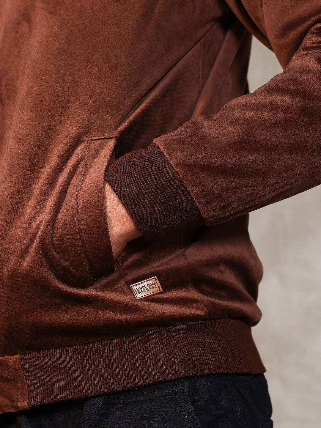 Zip-Front Jacket With Fleece Detail