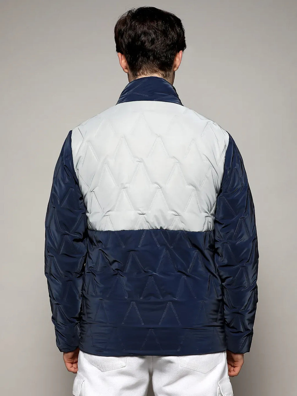 Contrast V Quilted Puffer Jacket