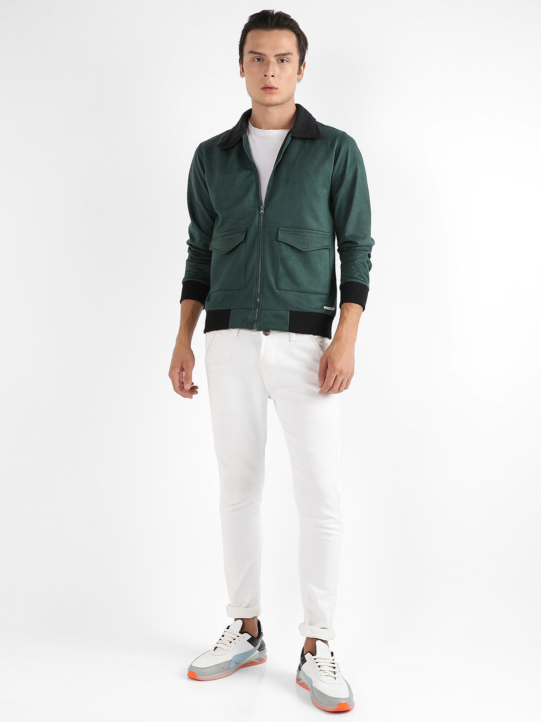 Zip-Front Jacket With Fleece Collar