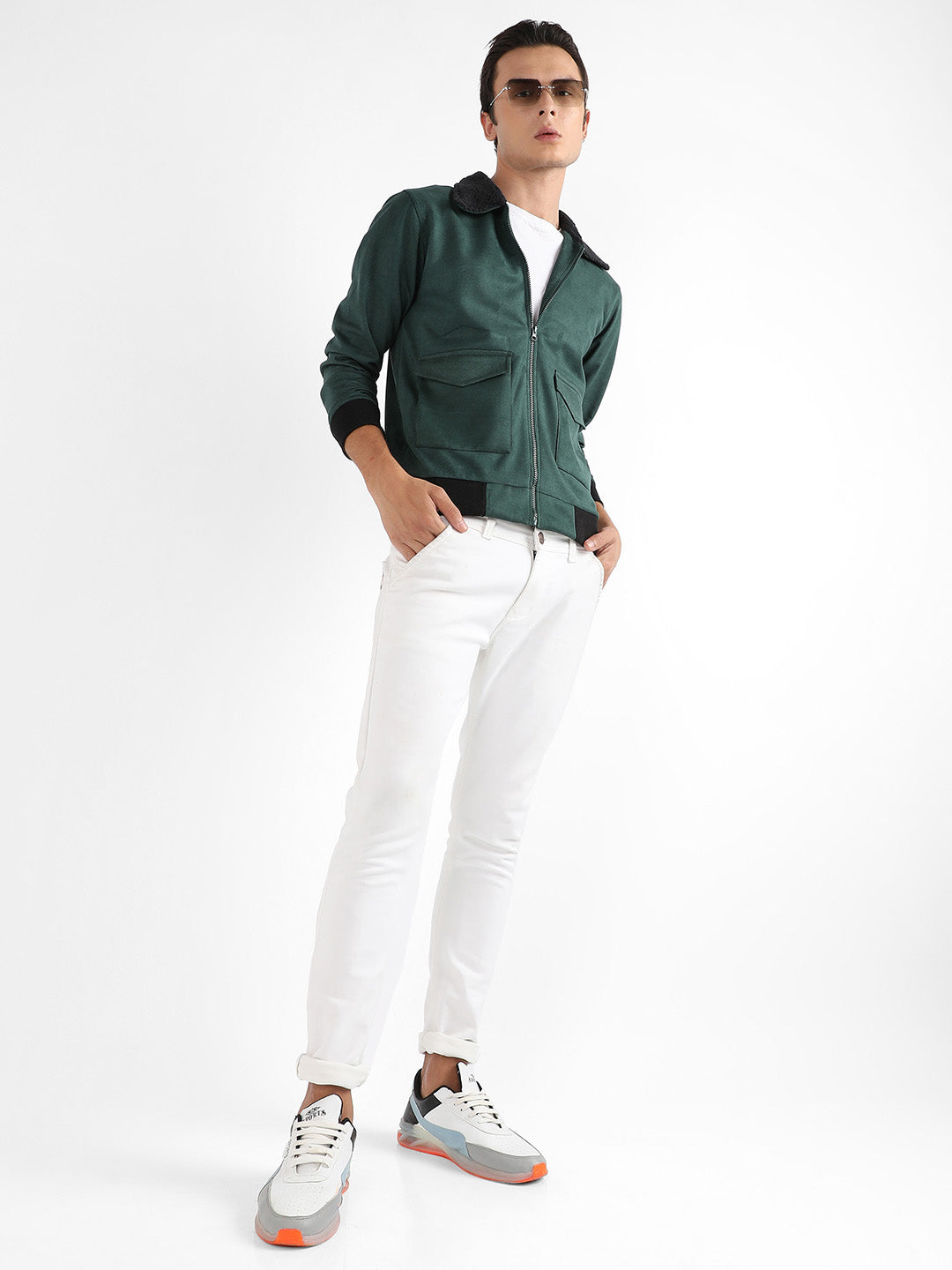 Zip-Front Jacket With Fleece Collar