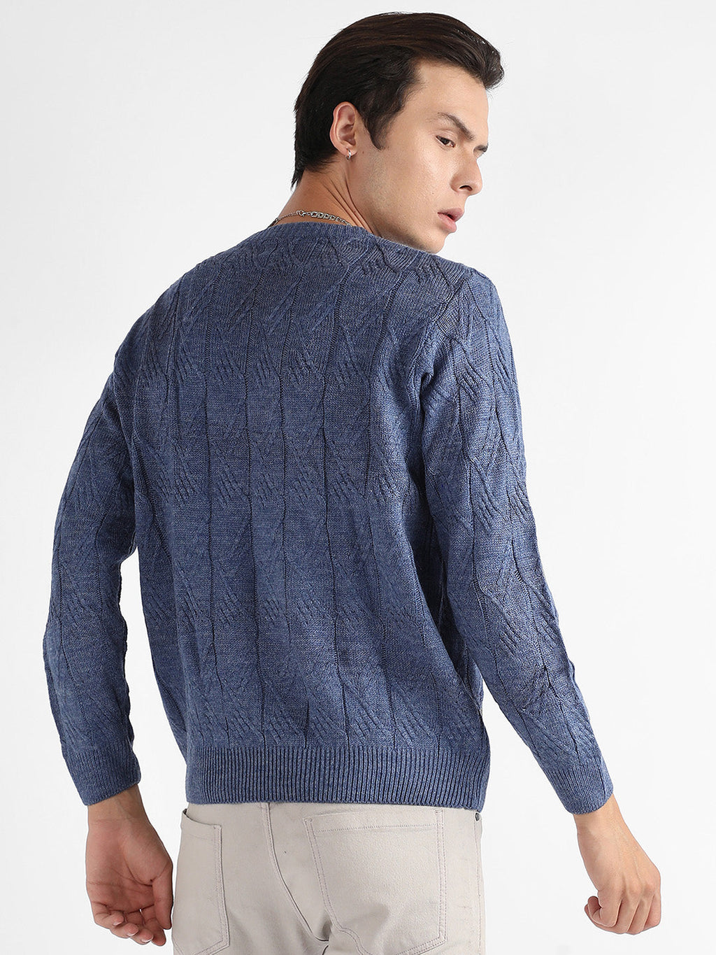 Textured Knit Pullover Sweater
