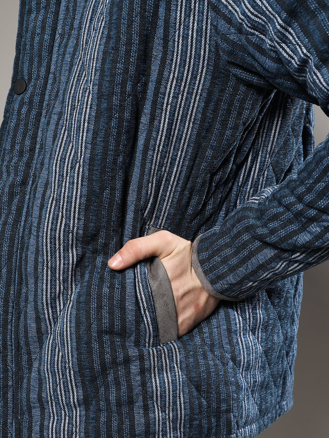 Striped Quilted Bomber Jacket
