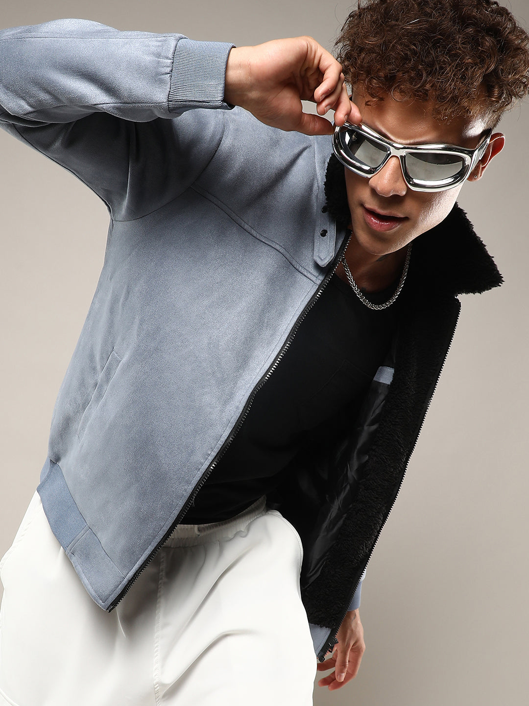 Zip-Front Jacket With Fleece Detail
