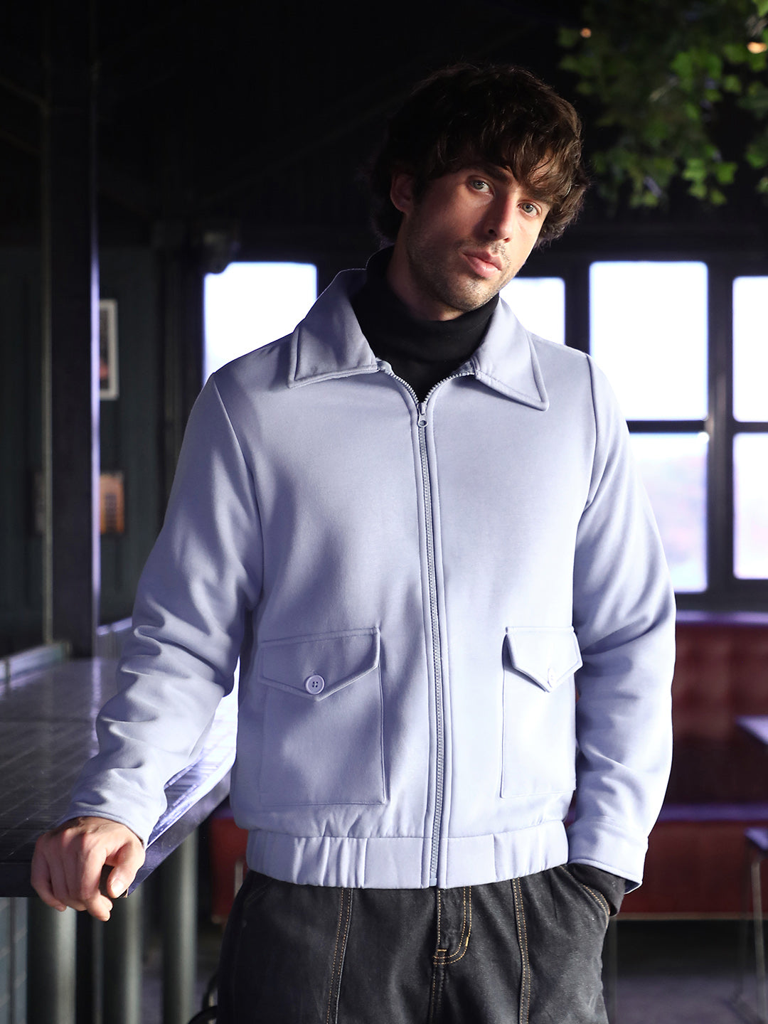 Zip-Front Knit Jacket