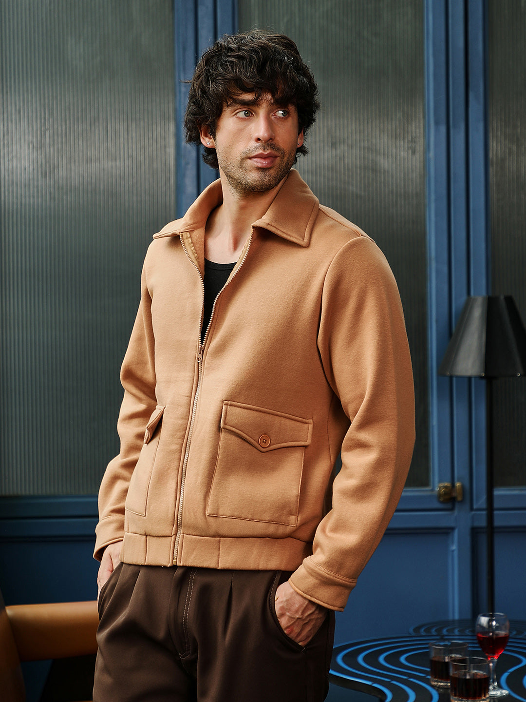 Zip-Front Knit Jacket