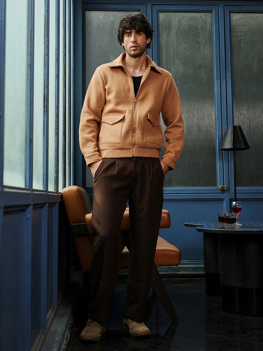 Zip-Front Knit Jacket