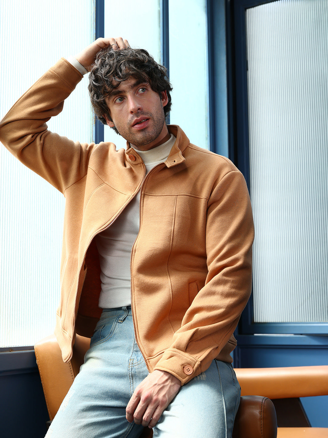 Panel-Stitch Knit Jacket