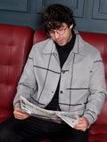 Waffle-Grid Utility Bomber Jacket