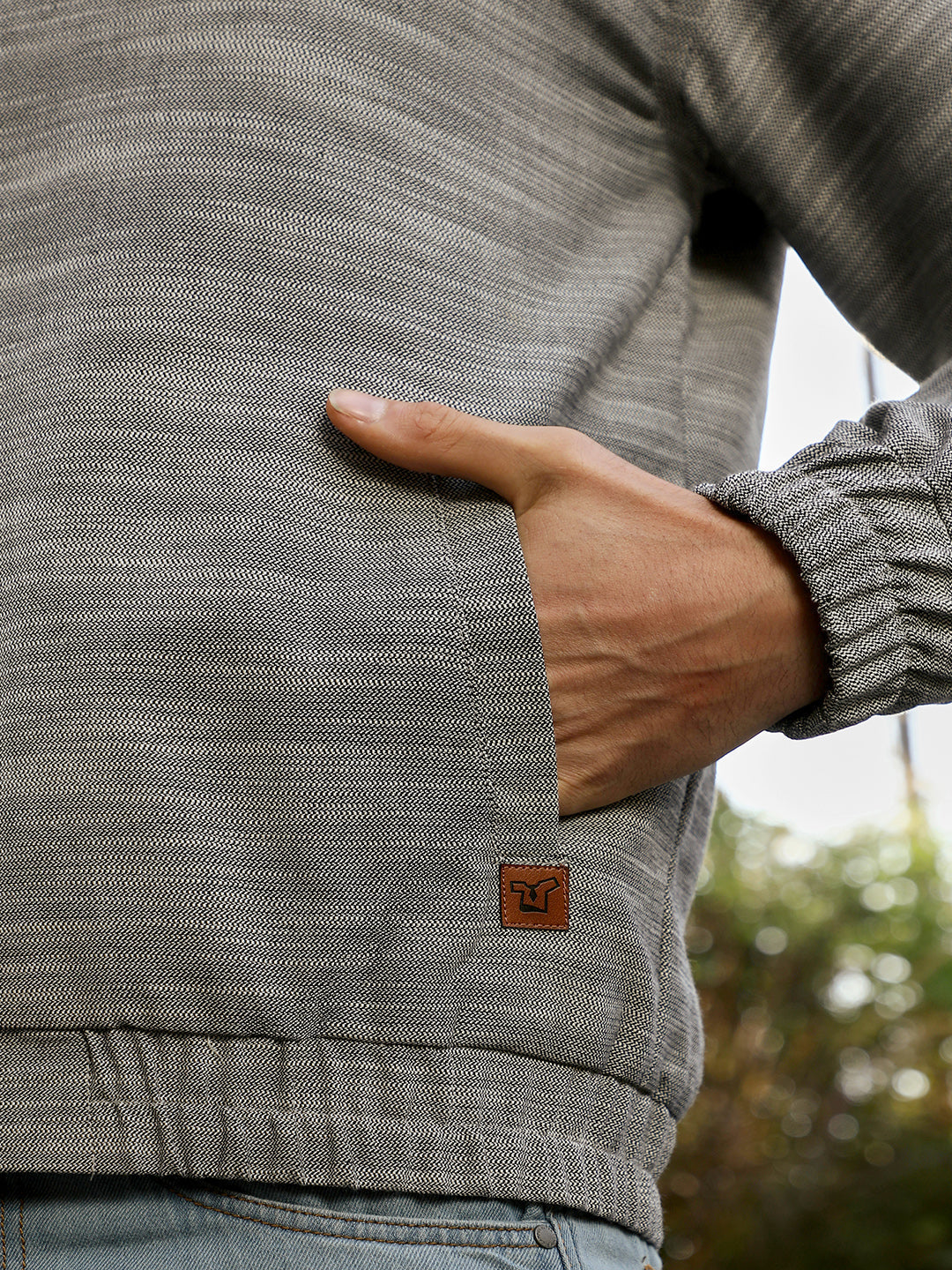 Zip-Front Heathered-Knit Jacket
