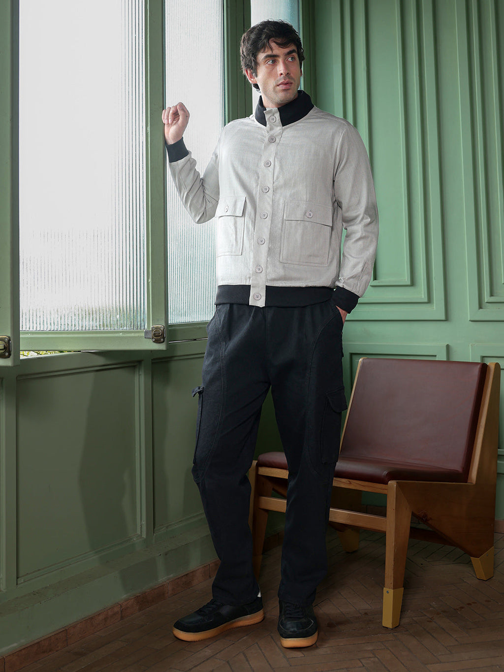Tactile-Utility Bomber Jacket