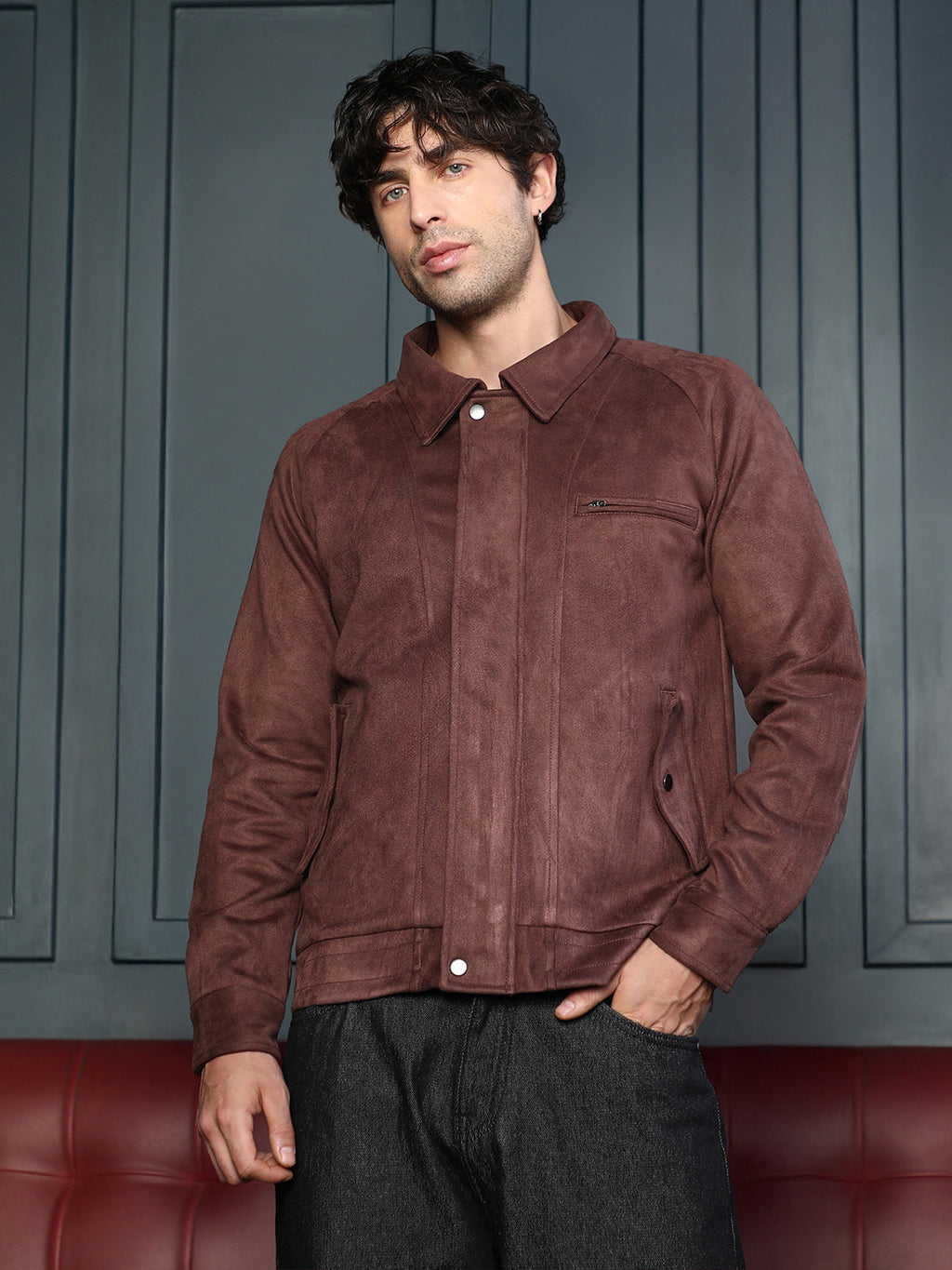 Suede Bomber Jacket