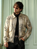 Reptilia-Jacquard Zip-Front Jacket