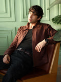 Suede Zip-Front Jacket