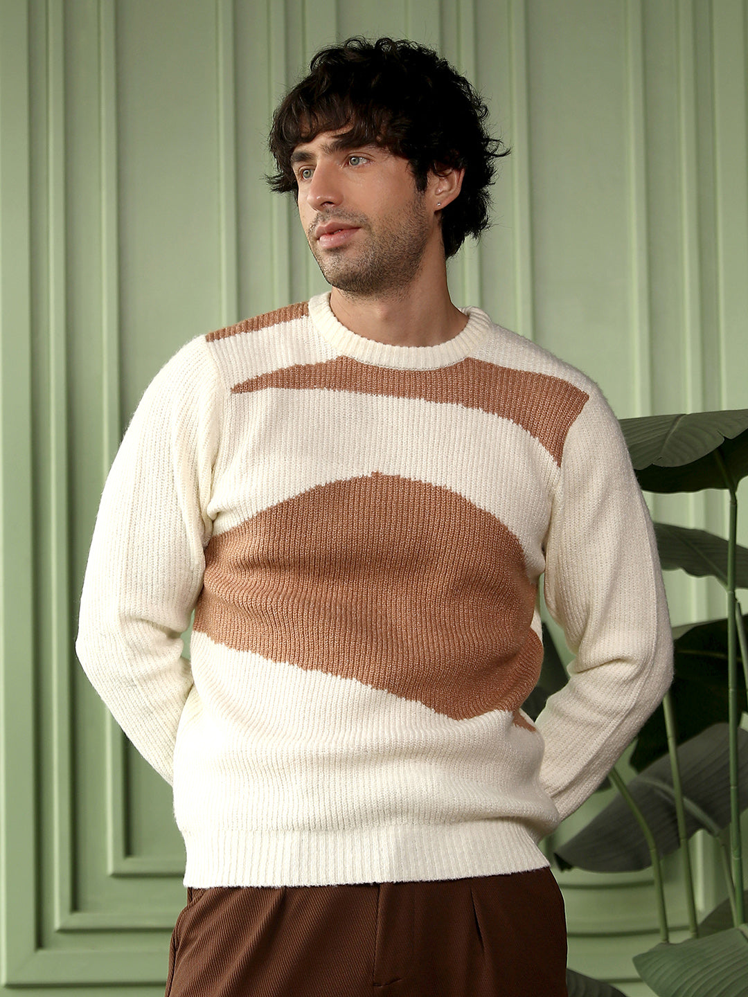 Blob-Jacquard Pullover Sweater