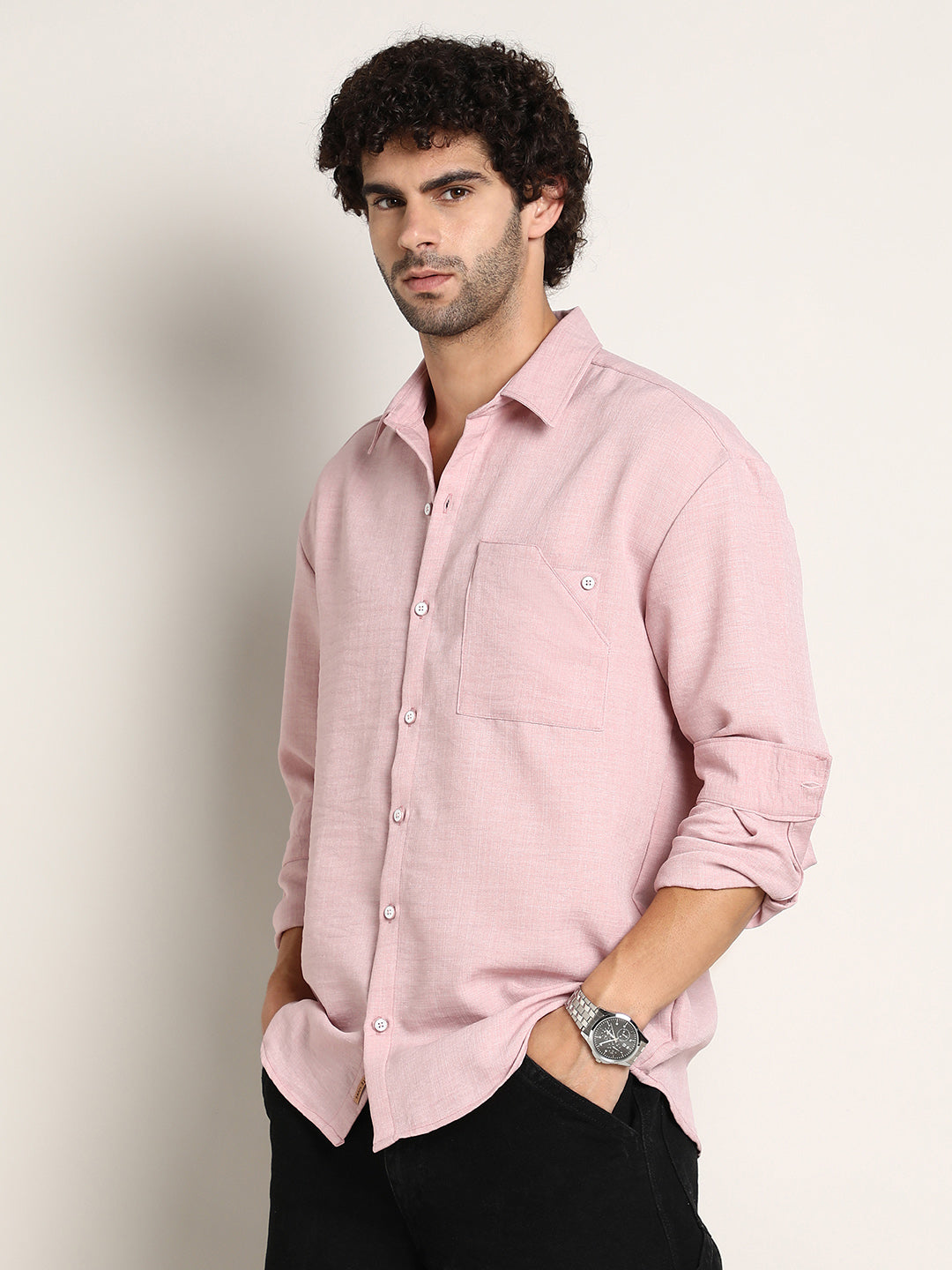 Modular Solid Oversized Shirt