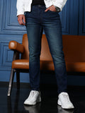 Dark-Wash Slim Denim Jeans