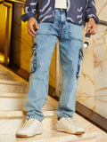 Acid-Wash Carpenter Denim Jeans