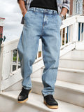 Light-Wash Pleated Denim Jeans