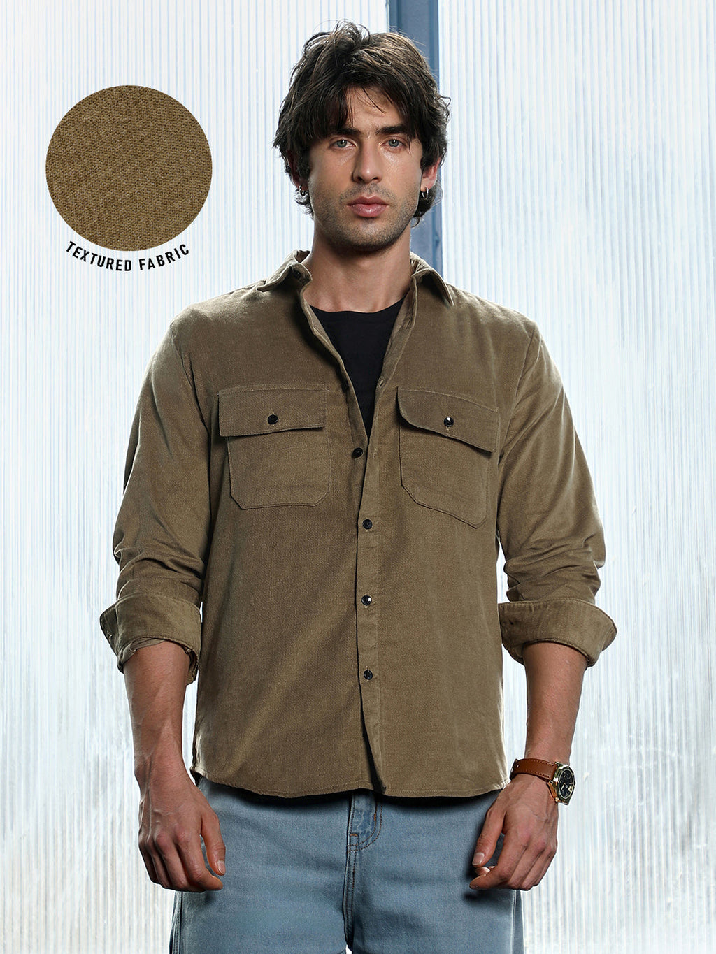 Solid-Brushed Utility Shirt