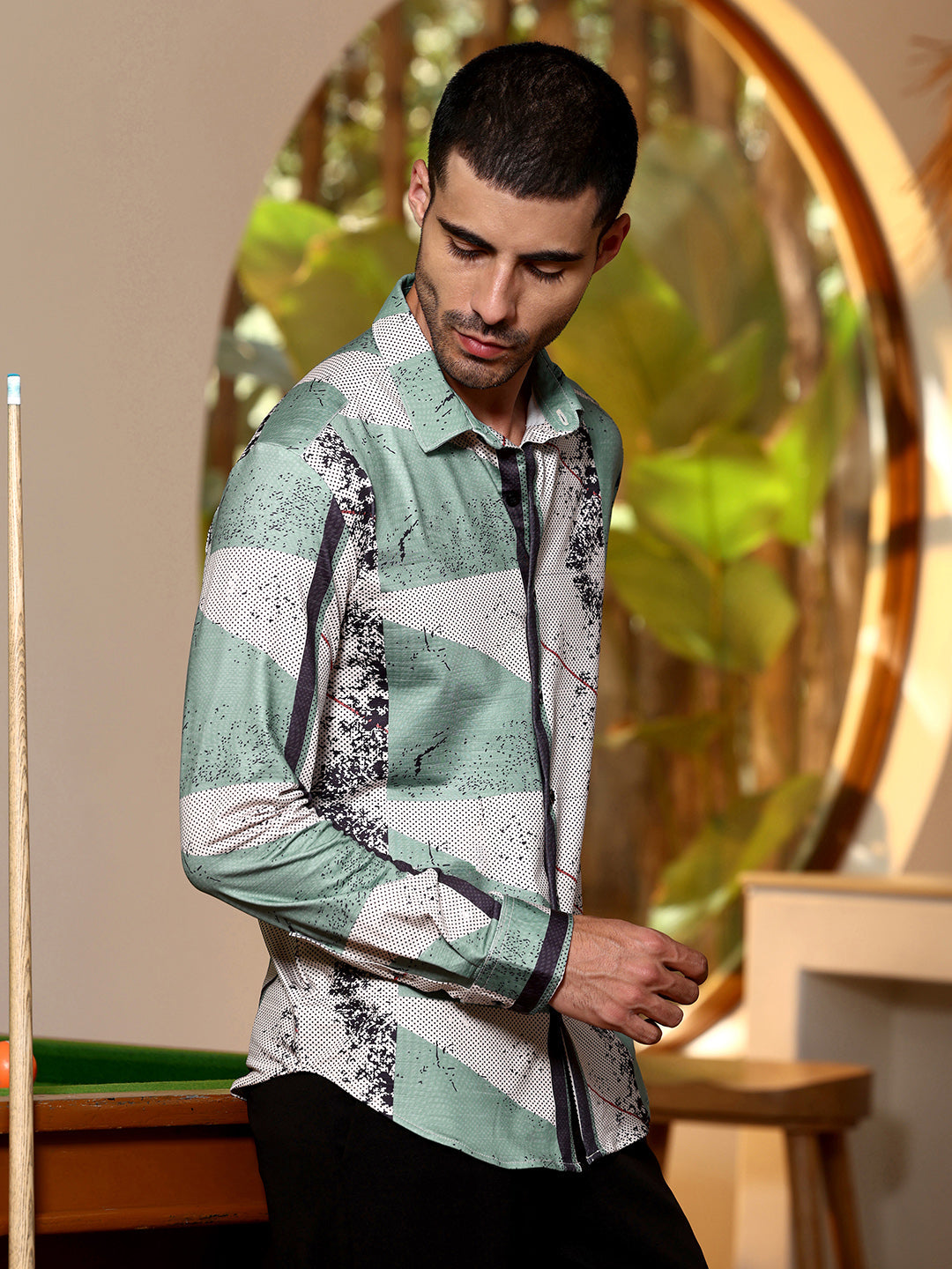 Abstract Print Full Sleeve Casual Shirt