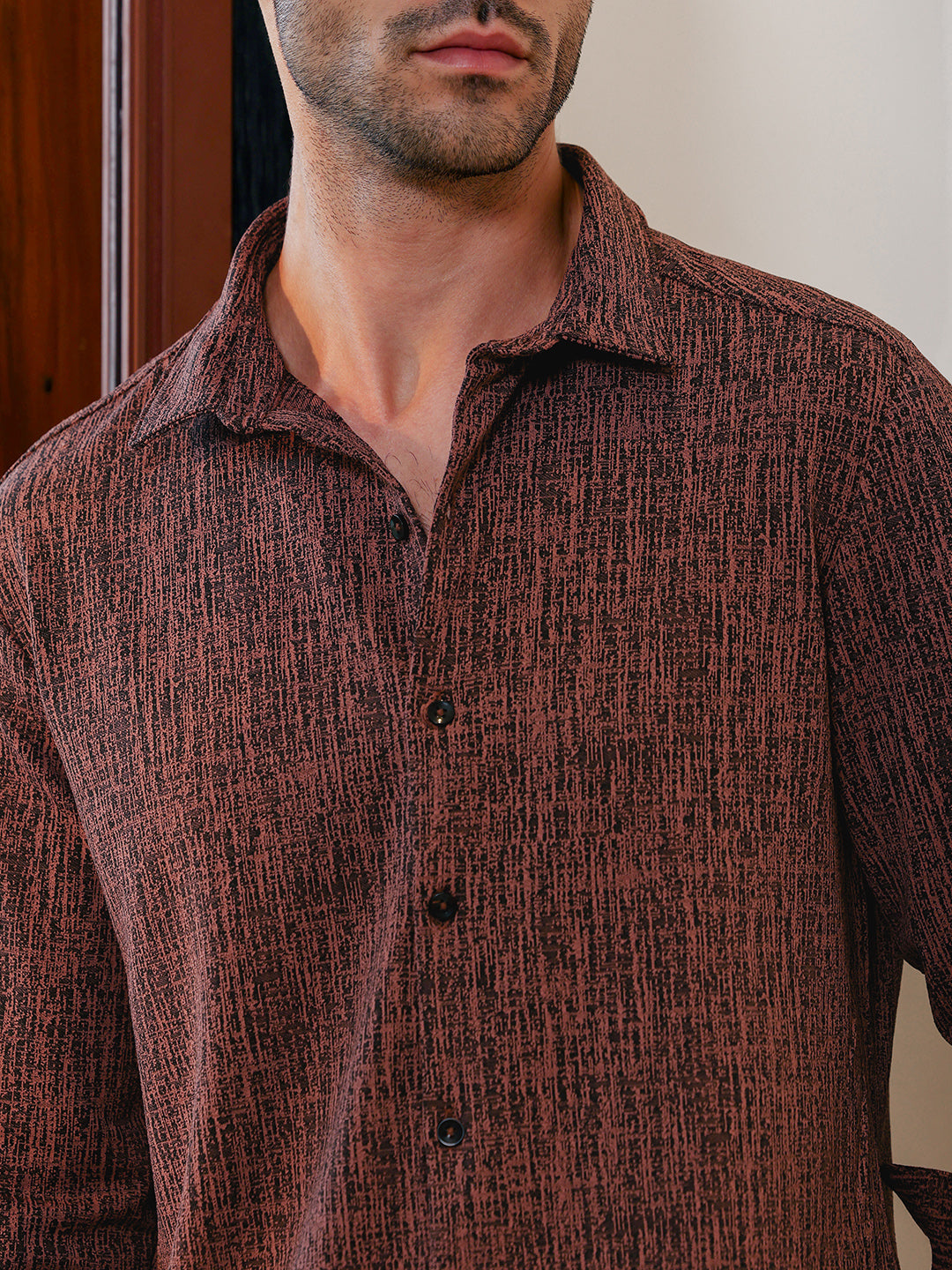 Regular Fit Textured Casual Shirt