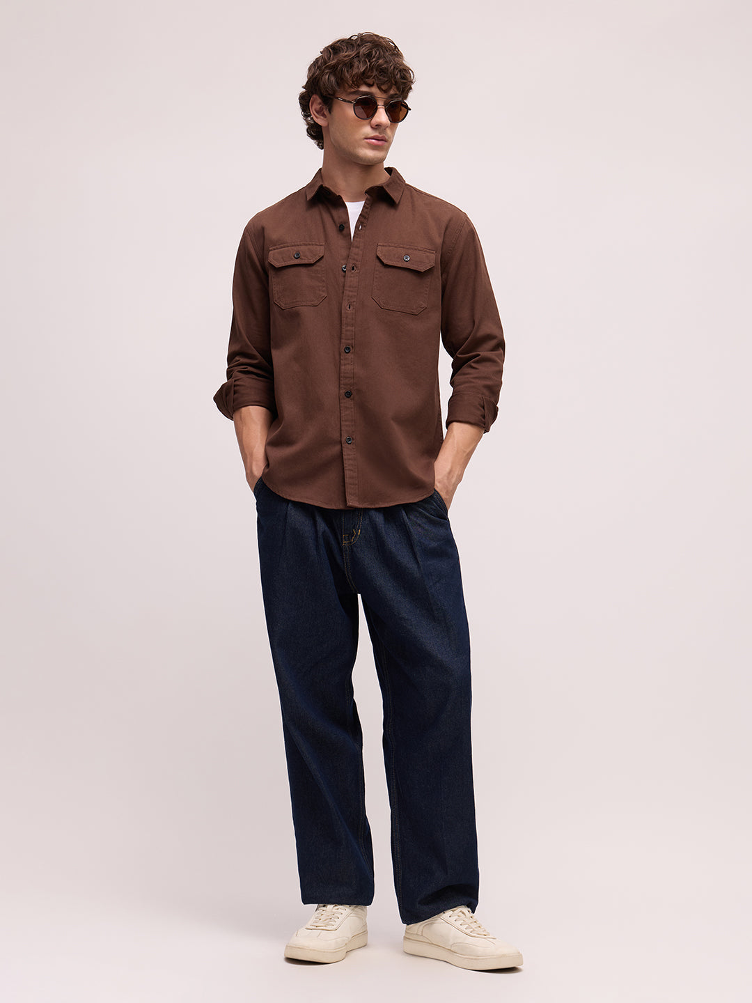 Men's Twill Solid Regular Fit Shirt