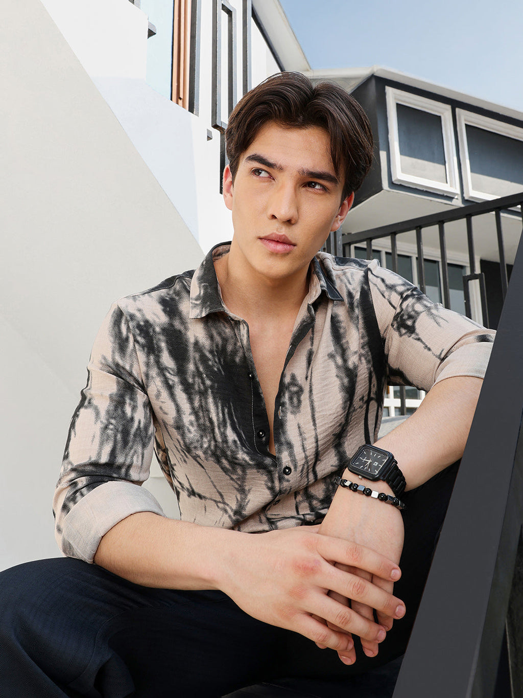 Men's Shirt Poly Cotton All Over Print