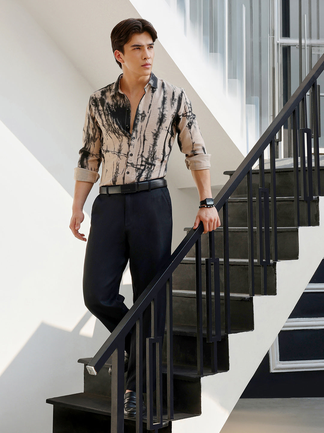 Men's Shirt Poly Cotton All Over Print