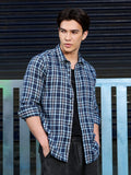 Men's Navy Blue Tartan Check Shirt