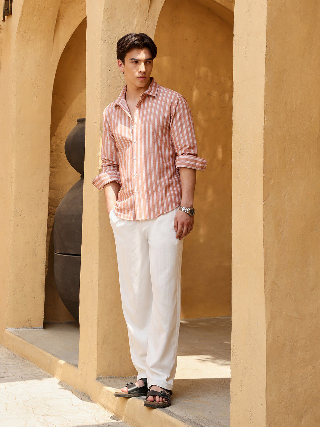 Men's Shirt Poly Cotton Yarn Dyed Stripes