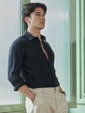 Men's Charcoal Grey Self Design Shirt