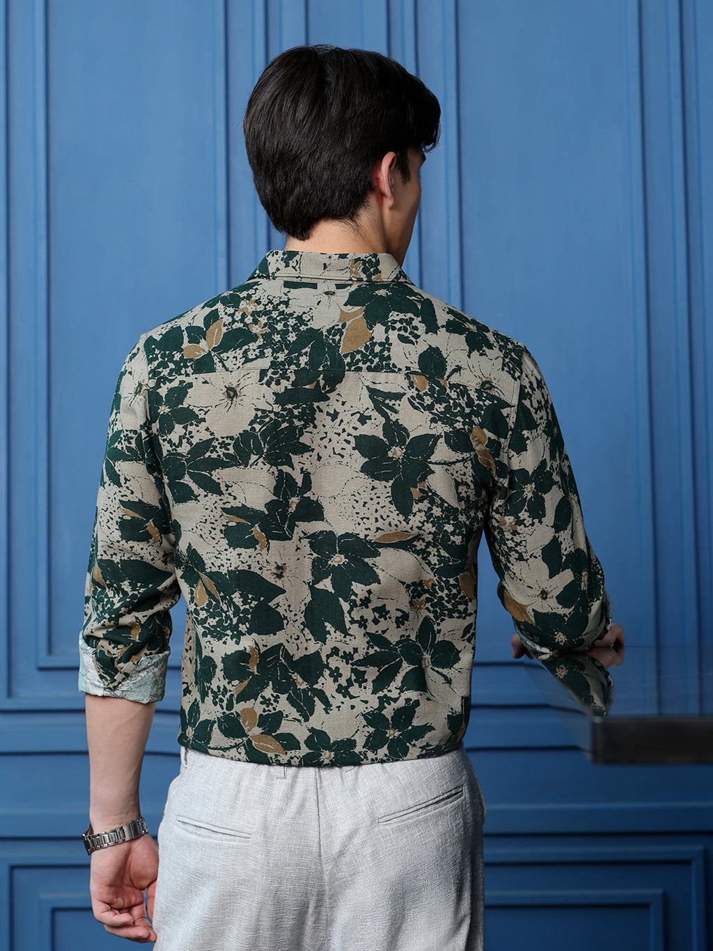 Men's Dark Green Floral Shirt