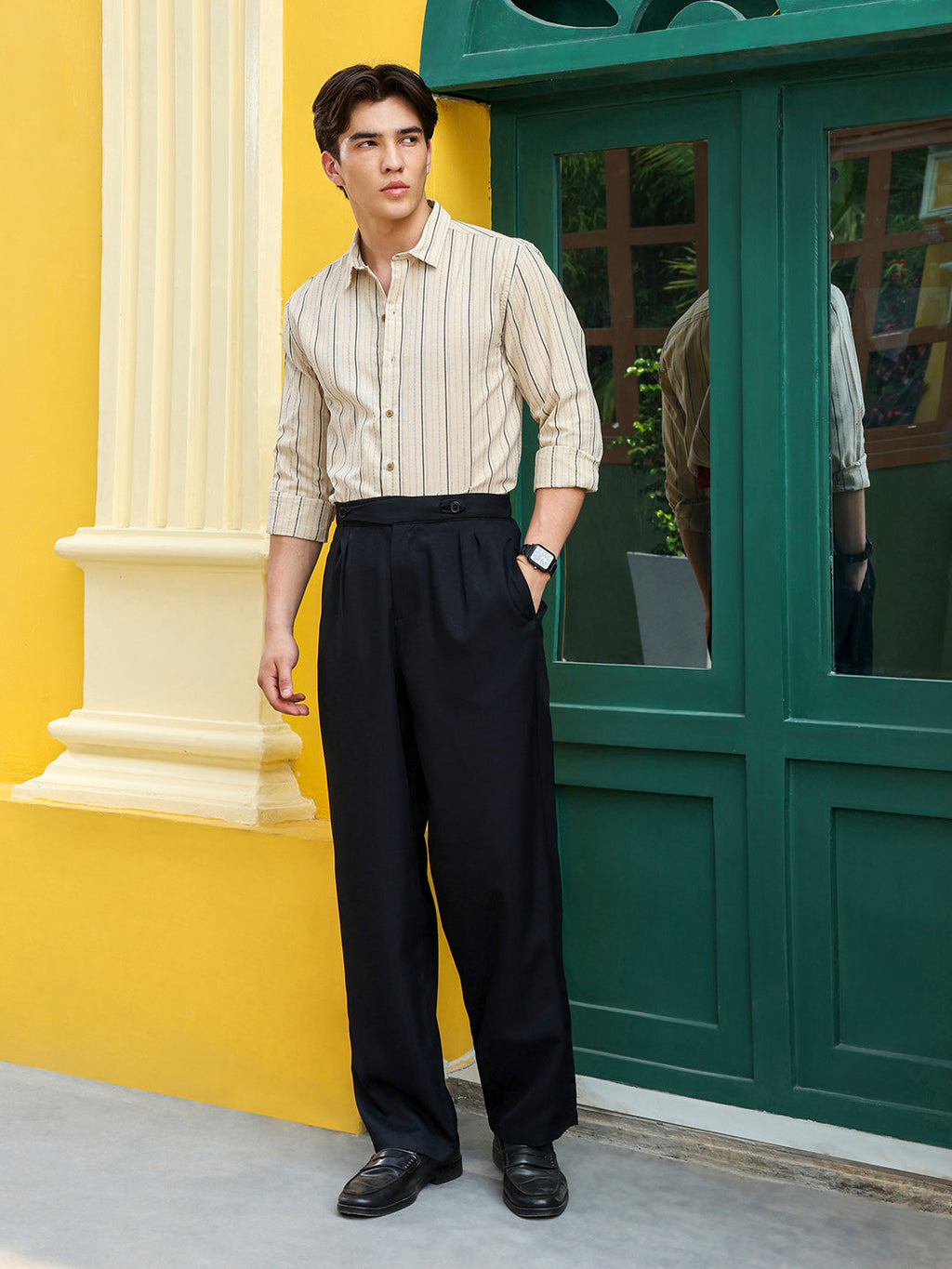 Men's Shirt Poly Cotton Yarn Dyed Stripes