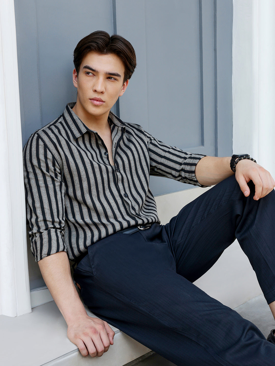 Men's Shirt Poly Cotton Yarn Dyed Stripes