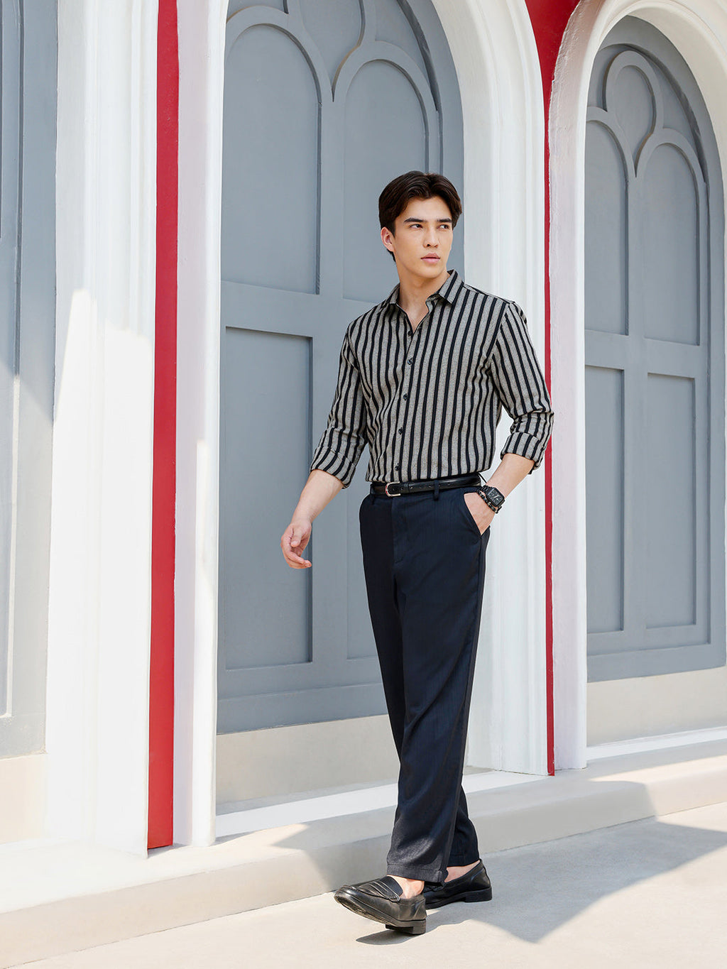 Men's Shirt Poly Cotton Yarn Dyed Stripes