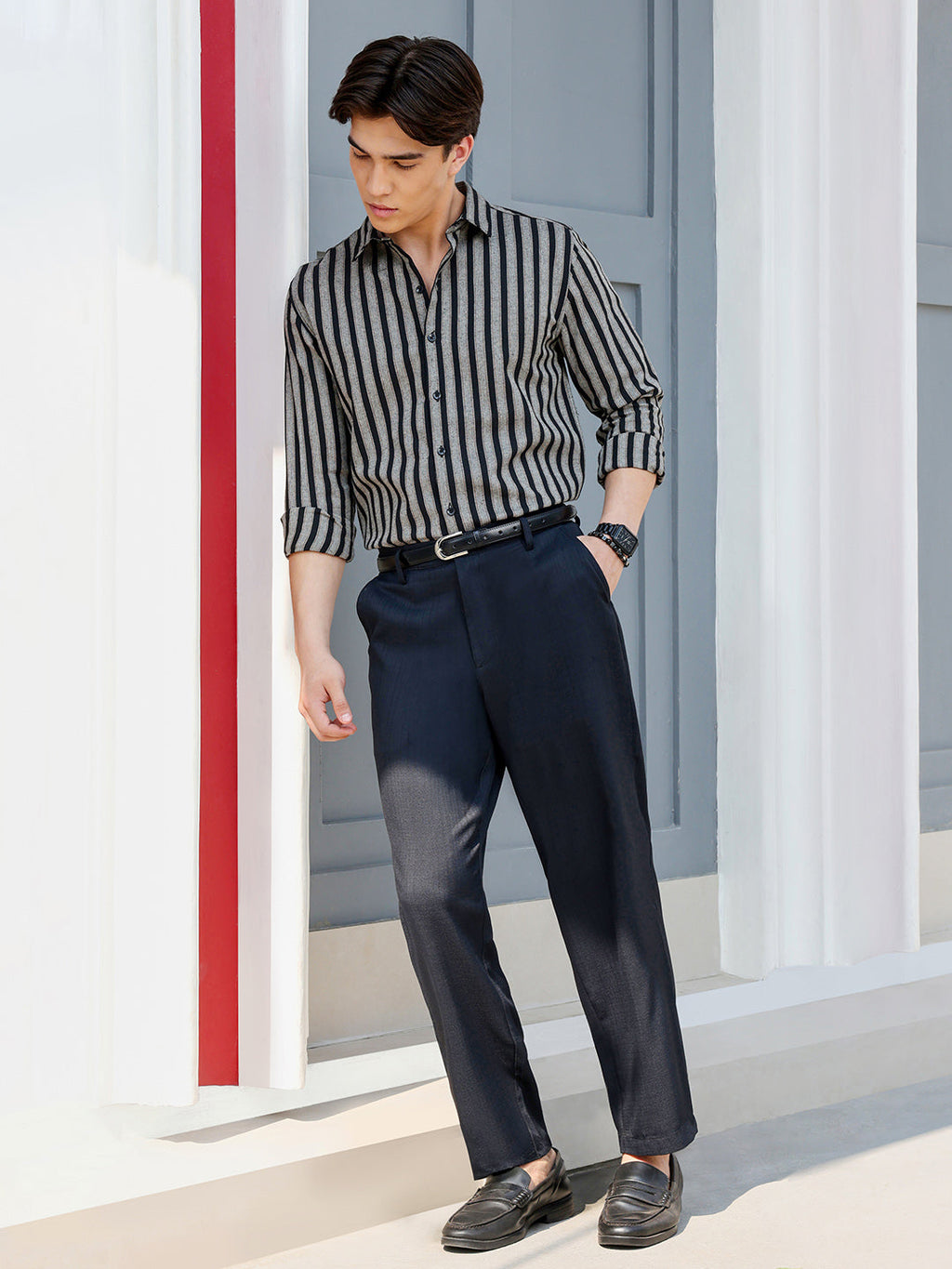 Men's Shirt Poly Cotton Yarn Dyed Stripes