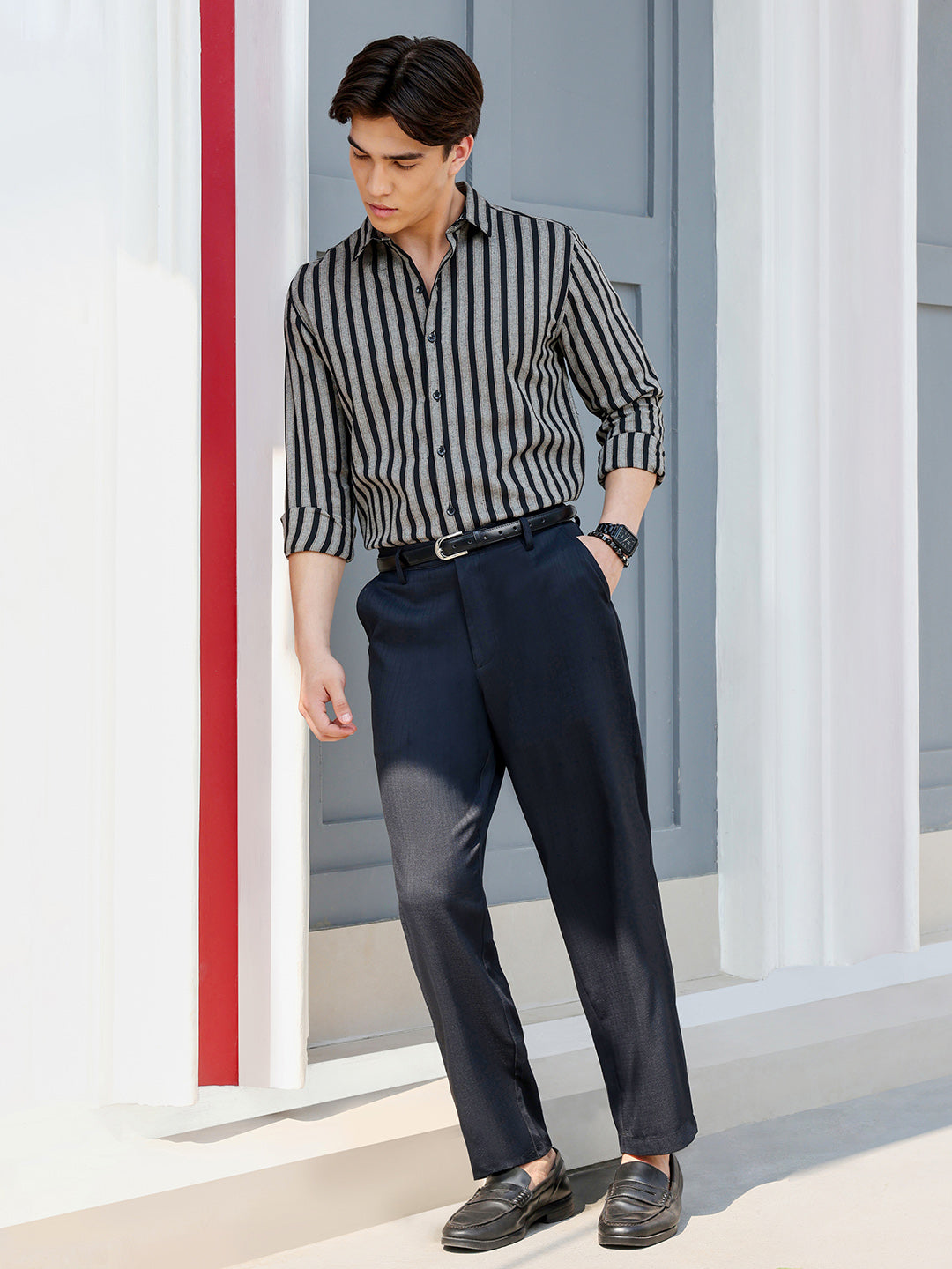 Men's Shirt Poly Cotton Yarn Dyed Stripes