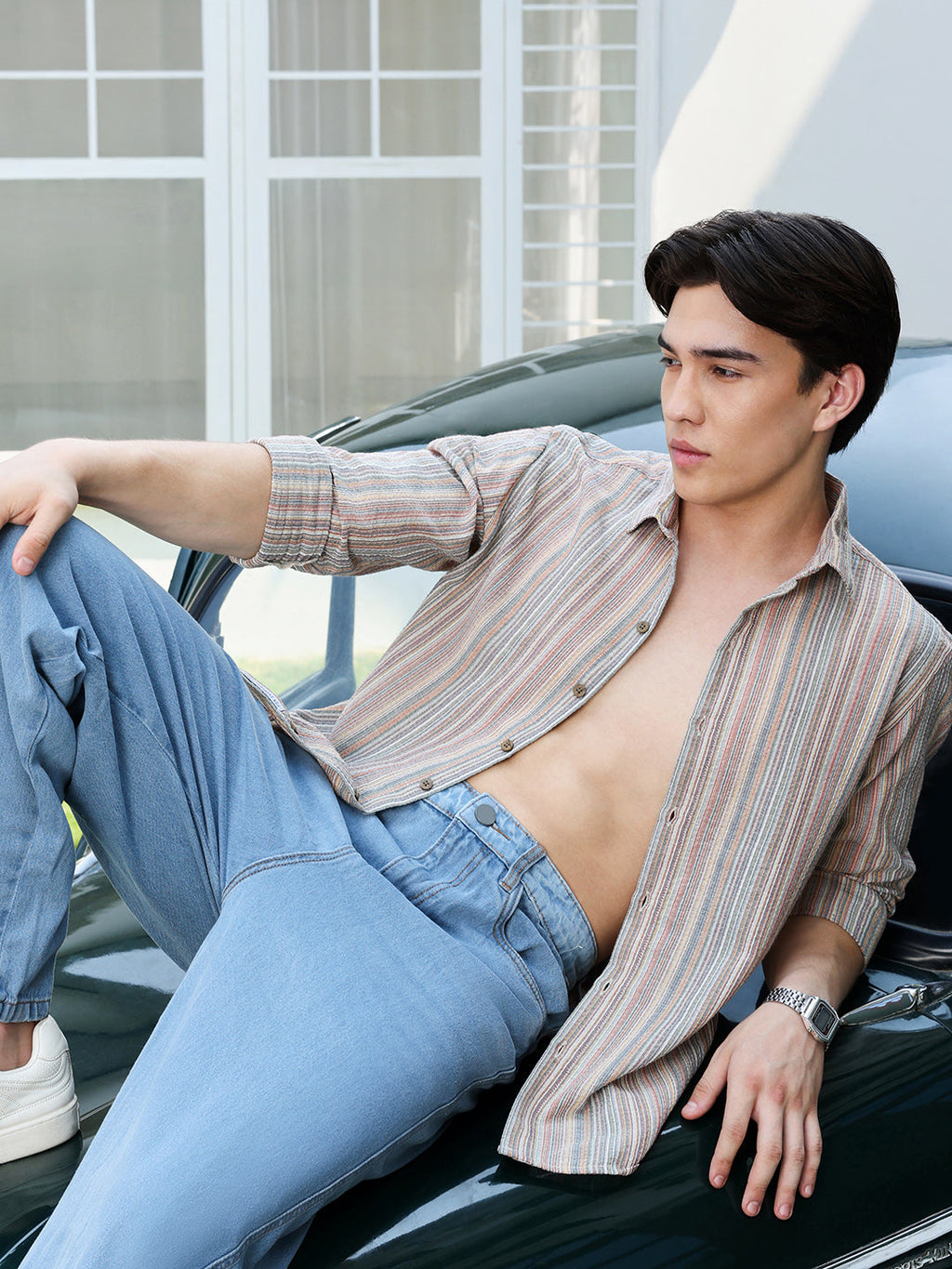 Men's Shirt Poly Cotton Yarn Dyed Stripes
