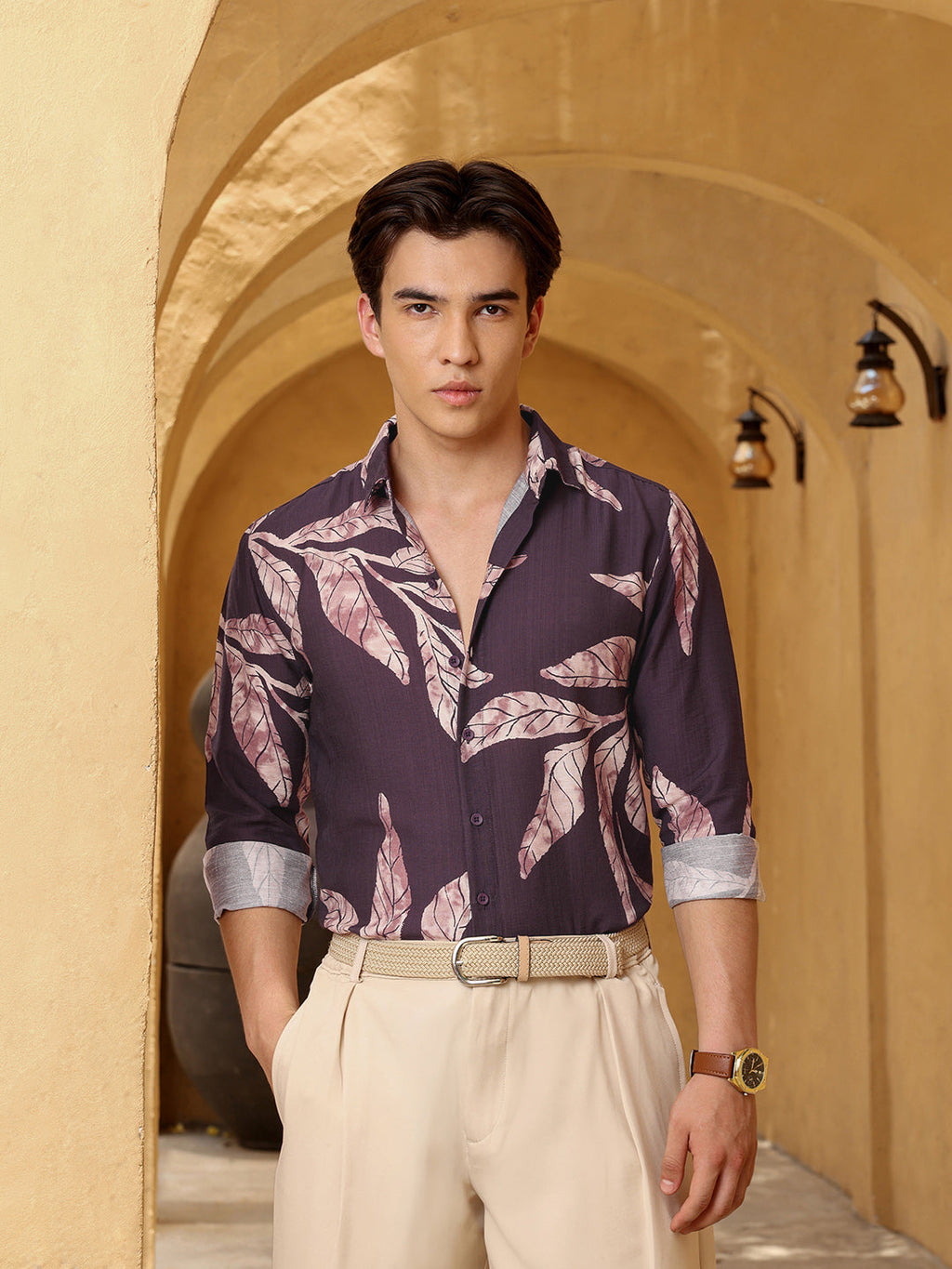 Men's Shirt Cotton All Over Print