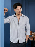Men's Light Grey Self Design Shirt