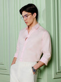 Men's Light Pink Solid Shirt
