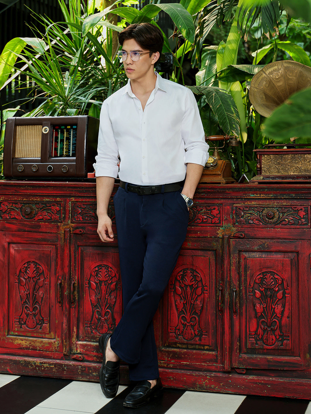 Men's White Solid Shirt